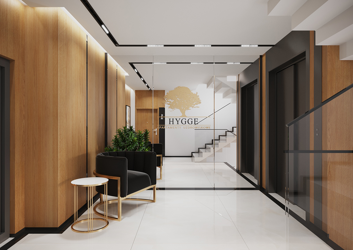 Projekt części wspólnych w Apartamentach HYGGE w Busku