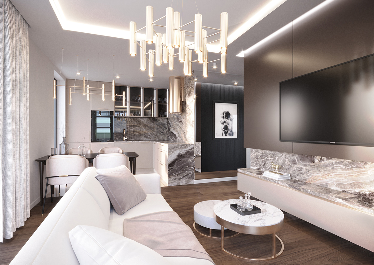 Projekt apartamentu 40m² na osiedlu HYGGE w Busku-Zdroju 