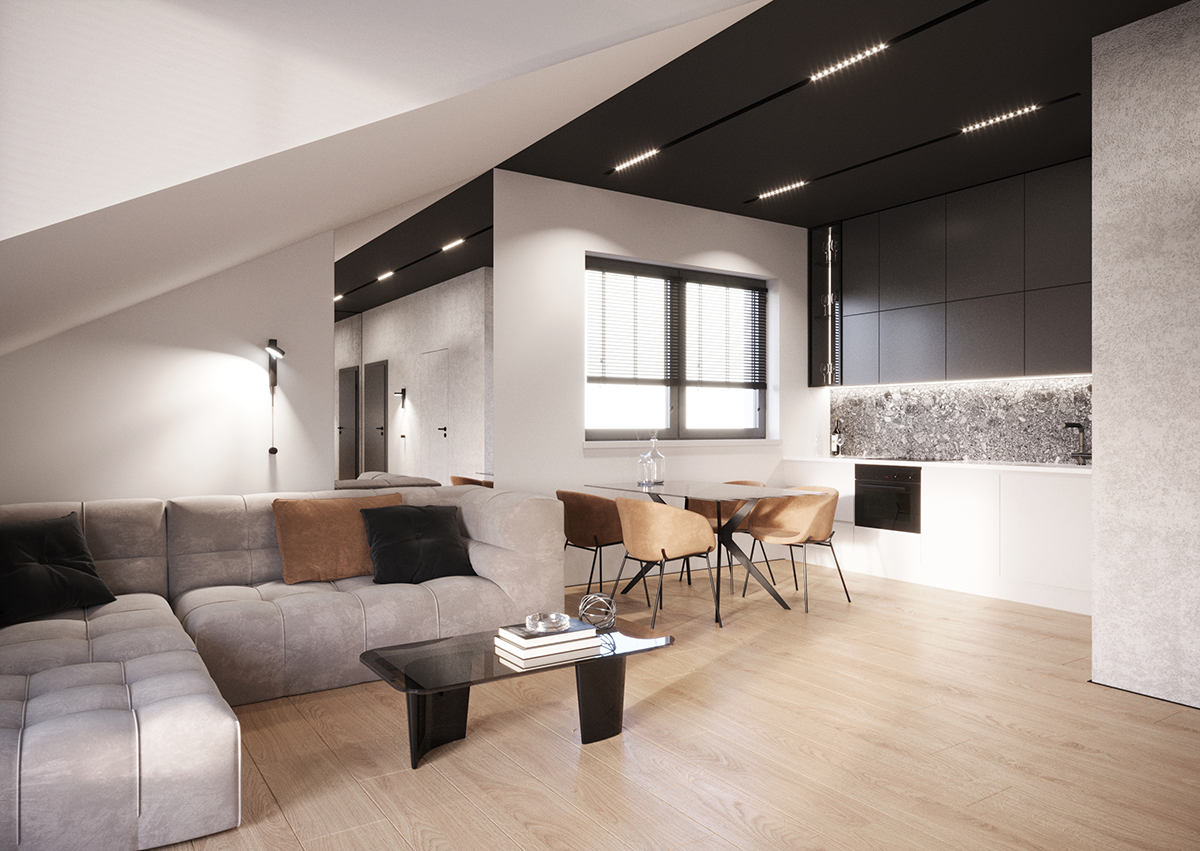 Projekt mieszkania 54m² w Apartamentach Awangarda Opole 